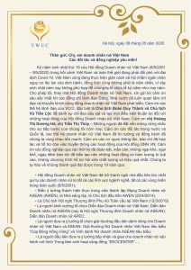 Read more about the article Thư của Chủ tịch Hội đồng DNN Việt Nam nhân dịp sinh nhật thứ 19 của Hội đồng doanh nhân nữ Việt Nam