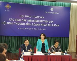 Read more about the article Hội thảo tham vấn xác định các nội dung ưu tiên của Hội nghị Thượng đỉnh Doanh nhân nữ ASEAN tại Tp. Hồ Chí Minh