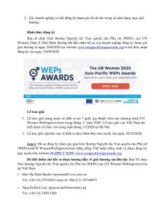 Read more about the article Giải thưởng Nguyên tắc trao quyền cho phụ nữ (Weps)