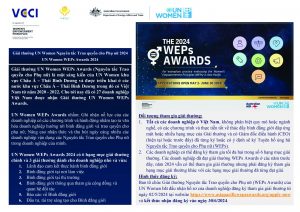Read more about the article Giải thưởng UN Women Nguyên tắc Trao quyền cho Phụ nữ 2024 – UN Women WEPs Awards 2024