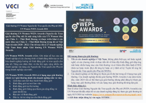 Read more about the article Thông báo gia hạn hồ sơ đăng ký tham gia giải thưởng Nguyên tắc trao quyền cho phụ nữ (WEPs Awards) đến ngày 31/7/2024