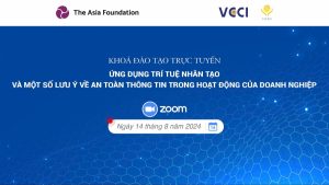 Read more about the article Mời tham dự – Khóa đào tạo trực tuyến “Ứng dụng trí tuệ nhân tạo (AI) và một số lưu ý về An toàn thông tin trong hoạt động của doanh nghiệp”