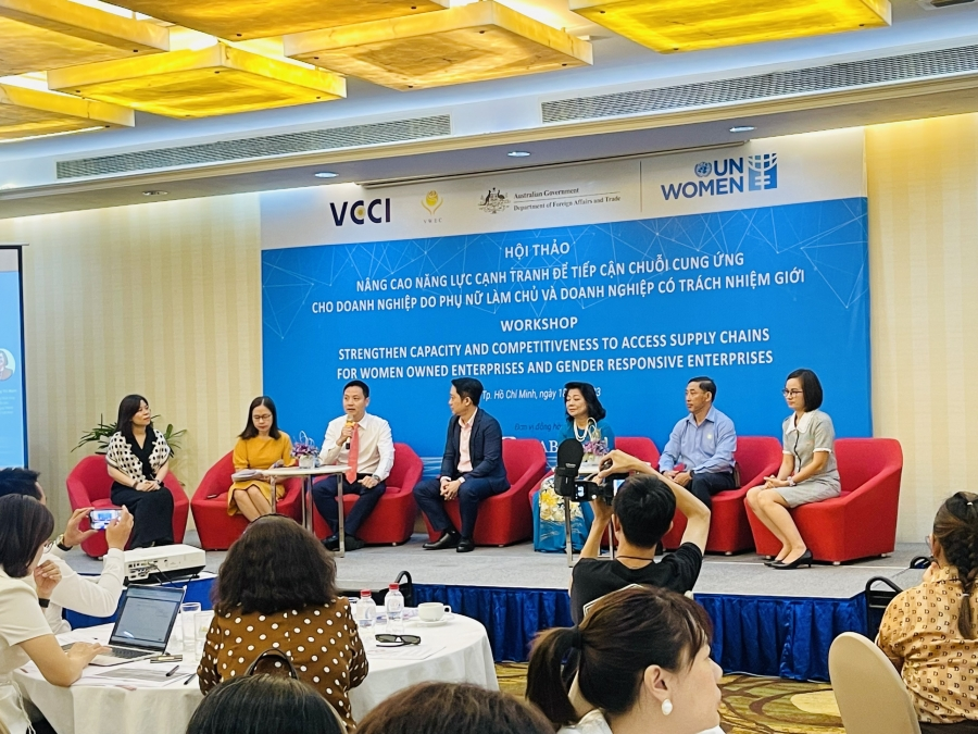 Hội thảo với chủ đề “Nâng cao năng lực cạnh tranh để tiếp cận chuỗi cung ứng cho doanh nghiệp do phụ nữ làm chủ và doanh nghiệp có trách nhiệm giới” ngày 18/8/2023 tại TP. Hồ Chí Minh image 2026 09 29 154935974