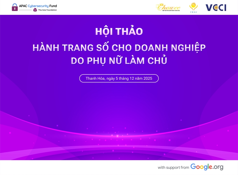 Hội thảo “Hành trang số cho doanh nghiệp do phụ nữ làm chủ” ngày 05/12/2025 tại Thanh Hóa