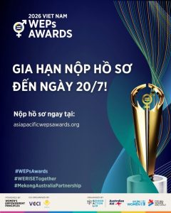 Read more about the article WEPs Awards 2026 – Giải thưởng Nguyên tắc Trao quyền cho Phụ nữ gia hạn nộp hồ sơ đến ngày 20/7/2026