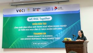Read more about the article Khóa đào tạo “Lồng ghép Bình đẳng giới trong hoạt động doanh nghiệp và triển khai Mua sắm có trách nhiệm giới (GRP)” ngày 26/6/2026 tại Hà Nội
