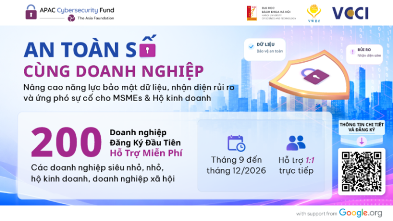 Read more about the article [AN TOÀN SỐ CÙNG DOANH NGHIỆP] – HỖ TRỢ 1:1 – MIỄN PHÍ CHO MSMEs & HỘ KINH DOANH